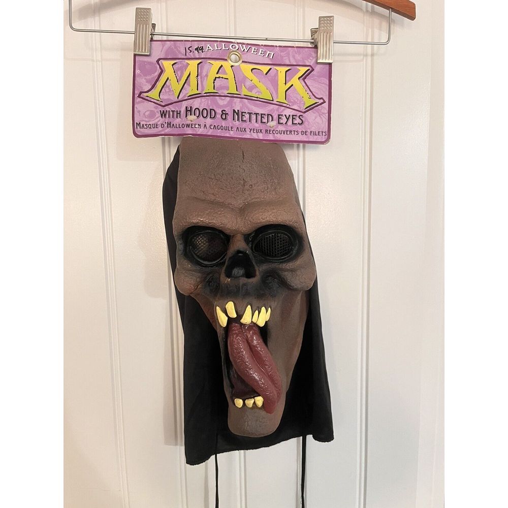 New! Vintage 1997 The Paper Magic Group Scary Hooded‎ Halloween  Mask Deadstock